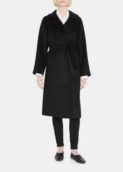 MAX MARA MANUELA WOOL WRAP COAT, BLACK
