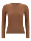 Max Mara Marabu Sequin-embellished Ribbed Sweater In Brown