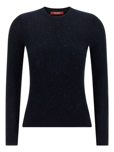 Max Mara Marabu Sequin-embellished Sweater In Black