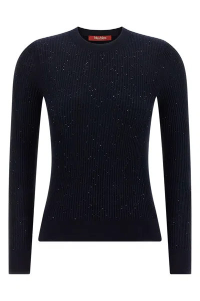 Max Mara Marabu Sequin-embellished Sweater In Black