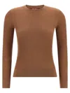 Max Mara Marabu Sequin-embellished Ribbed Sweater In Brown