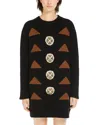 Max Mara Intarsia Wool And Cashmere Dress In Black