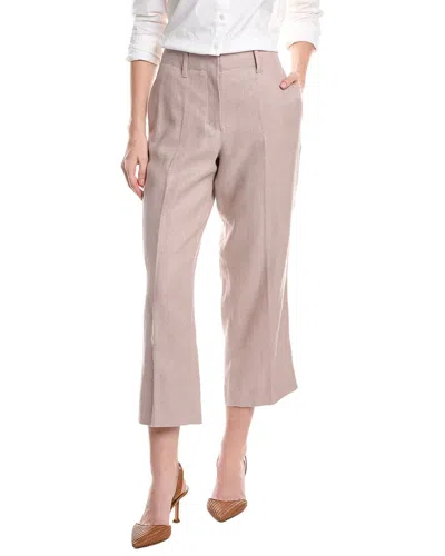 Max Mara Marco Linen-blend Trouser In Brown