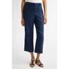 Max Mara Marco Stretch Linen & Cotton Crop Pants In Navy