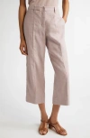 Max Mara Marco Stretch Linen & Cotton Crop Pants In Pink