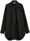 Max Mara Pocketed Hem Long Sleeve Top In Black