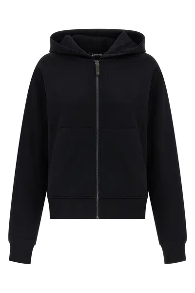 Max Mara Logo-embroidered Zip-up Hoodie In Black