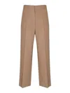 Max Mara Marengo Crop Trousers In Light Wool In Brown