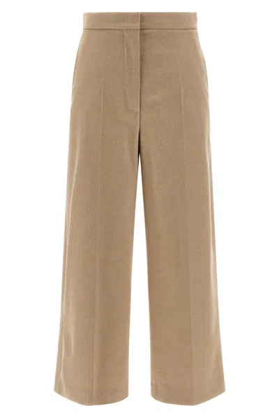 Max Mara Beige Marengo Pants In Brown