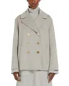 Max Mara Double-breasted Wool Jacket In Medium Green