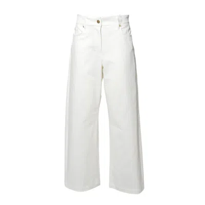 Max Mara Marianna Pants In White Cotton Denim '