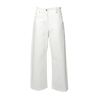 Max Mara Marianna Pants In White Cotton Denim '