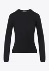 Max Mara Cashmere Crew Neck Slim Fit Sweater In Black