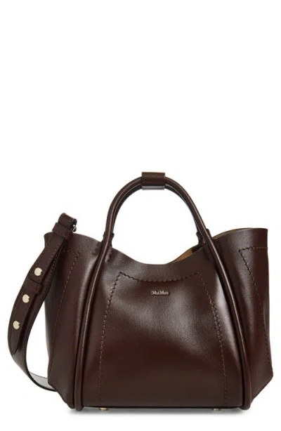 Max Mara Marin Extra Small Leather Crossbody Bag In Brown