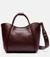 Max Mara Marin Medium Leather Tote Bag In Burgundy