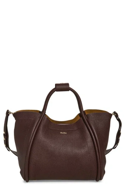 Max Mara Marine Grained Leather Tote In Yellow