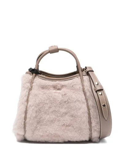 Max Mara Marine Satchel Bag In Neutral