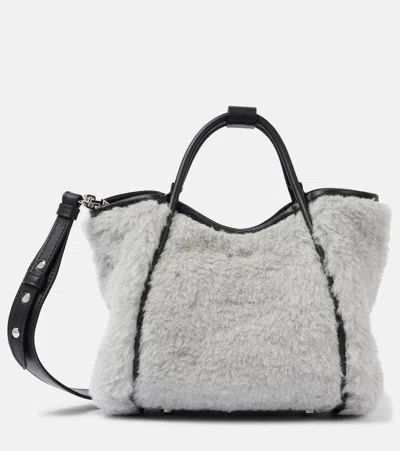 Max Mara Marine Small Teddy Tote Bag In Grey