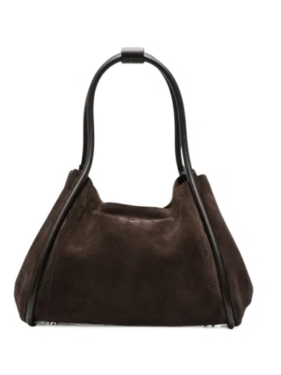 Max Mara Marine Suede Tote Bag In Brown