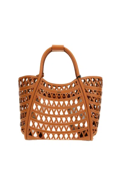 Max Mara Marine Sweaving Bag In Brown