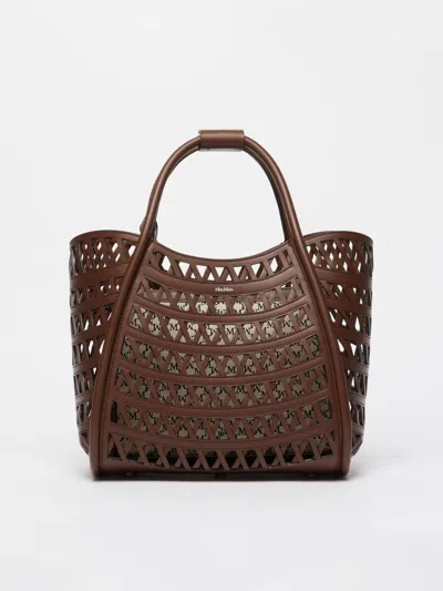 Max Mara Marinesweaving Handbag Brown In Blue