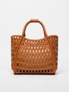 Max Mara Marines Weaving Perforated Leather Handbag With Internal Clutch