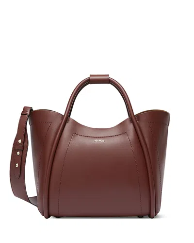 Max Mara Marins Bordeaux Leather Handbag In Burgundy