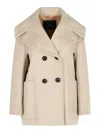 Max Mara Oversized Double-breasted Coat Large Lapels In Neutral