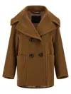 Max Mara Mario Double-breasted Lapel Collar Coat In Brown