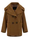 Max Mara Mario Double-breasted Lapel Collar Coat In Brown