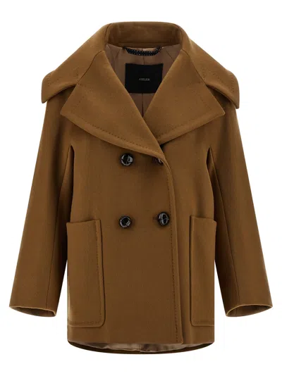 Max Mara 'mario' Coat In Brown