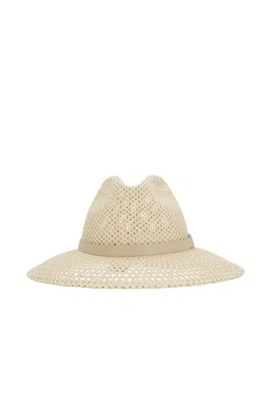 Max Mara Marocco Logo Plaque Hat In Beige