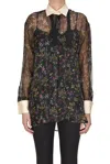 Max Mara Marocco Floral-print Chiffon Collared Tunic Shirt In Multicoloured