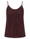 Max Mara Draped Neckline Sleeveless Top With Spaghetti Straps In Brown