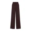 Max Mara Wide Leg High Waist Trousers With Side Stripe In Brown