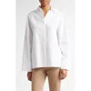 Max Mara Marte Lace Inset Button-up Shirt In Optical White