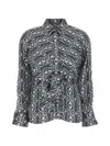 Max Mara Printed Silk Marte Shirt In White