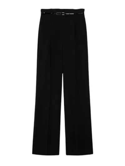 Max Mara Marusca High-waisted Wool Trousers In Black