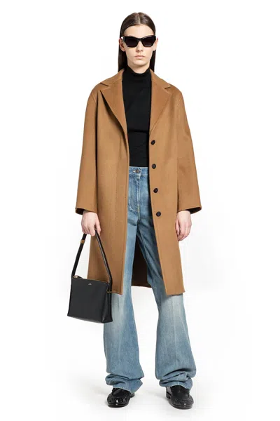 Max Mara Masculine Cashmere Coat In Brown