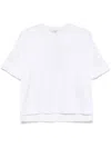 Max Mara Cotton Top With Subtle Logo Detail In White