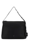 Max Mara Leather Kipperl Laptop Shoulder Bag Adjustable In Black
