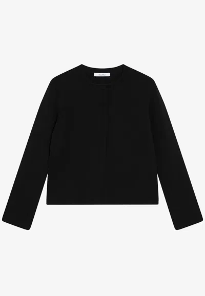 Max Mara Master Ribbed Cardigan In Black