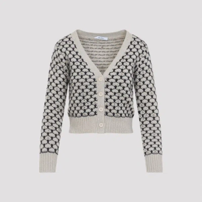 Max Mara Beige Mastro Wool And Cashmere Cardigan In Multi