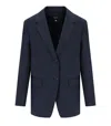 Max Mara Materia Blue Single Breasted Blazer In Blue