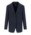 Max Mara Materia Blue Single Breasted Blazer In Blue