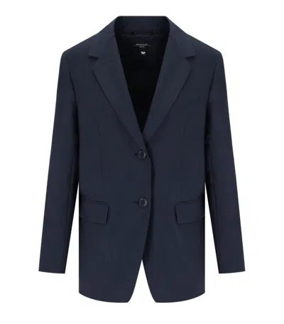 MAX MARA MATERIA BLUE SINGLE BREASTED BLAZER