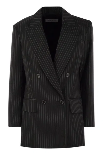 MAX MARA MAX MARA MATTIA - PINSTRIPED WOOL DOUBLE-BREASTED BLAZER