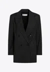 Max Mara Double-breasted Wool Jacket With Pinstripe Design