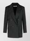 Max Mara Double-breasted Wool Jacket With Pinstripe Design
