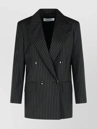 MAX MARA 'MATTIA' PINSTRIPED VIRGIN WOOL BLAZER